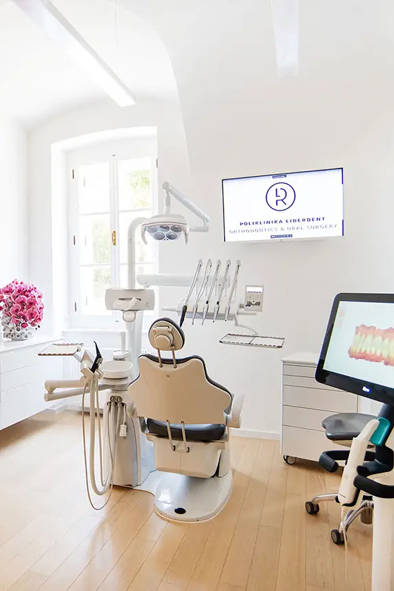 Modern, minimalist Liderdent dental clinic interior in Zagreb