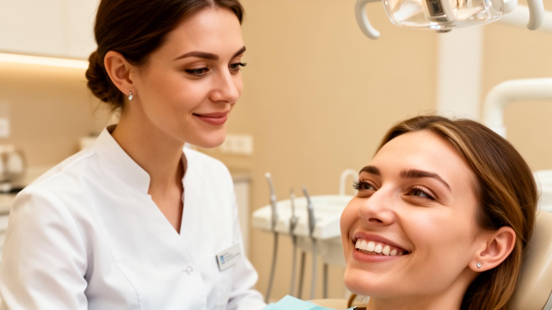 Dentist Lidija Jozinović with a smiling patient at Liderdent clinic in Zagreb